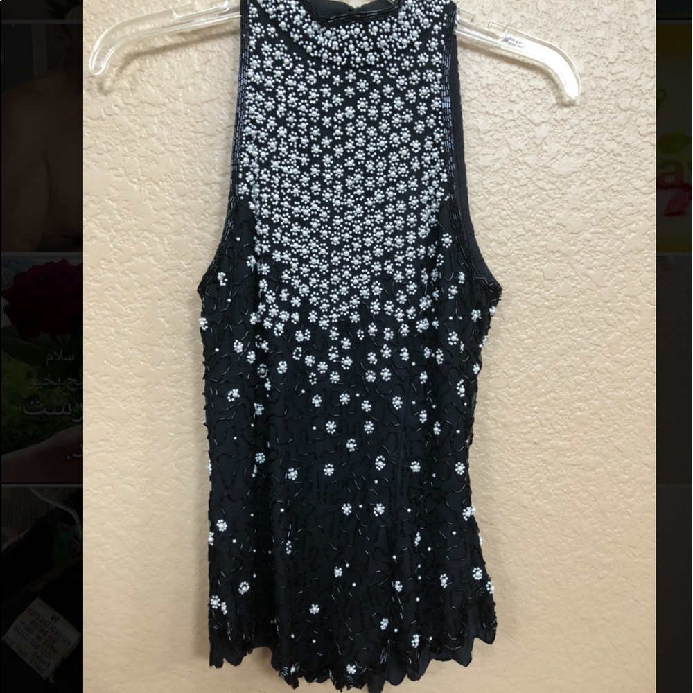 Black beaded tank